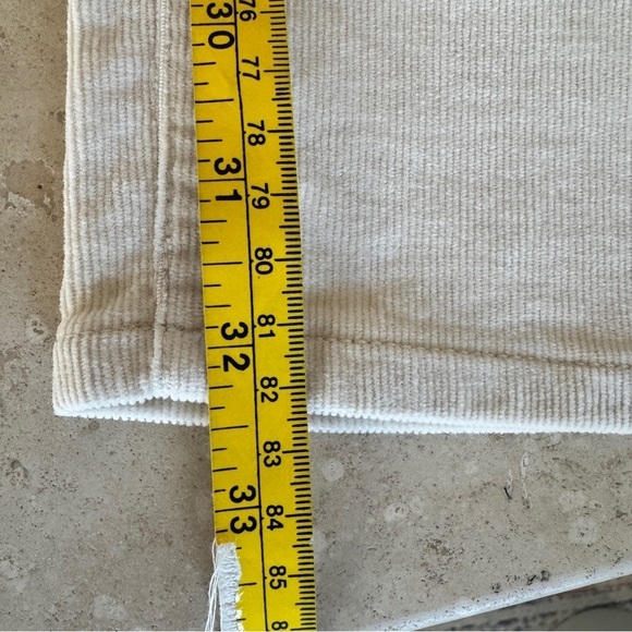 J Crew Factory Ivory Corduroy Full Length Essential Straight Womens Size 35 Tall - Picture 10 of 13